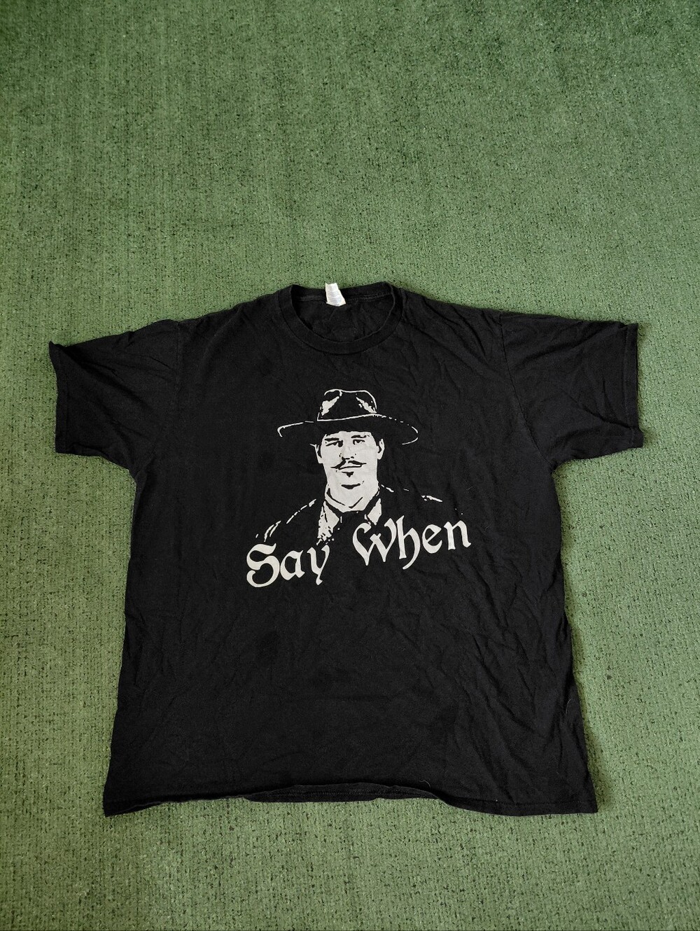 Doc Holliday Tombstone "Say When" Movie Quote Black T Shirt Sz XL